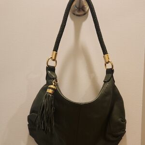 Elegant Green Leather Hobo Bag